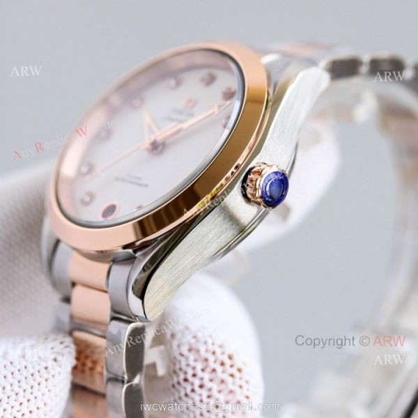 High Quality Replica Omega Constellation Two Tone Rose Gold Ladies Watch 34mm 5