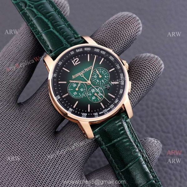 New Audemars Piguet Code 11.59 Blue Dial Blue Leather Strap Replica Watch 41mm 5