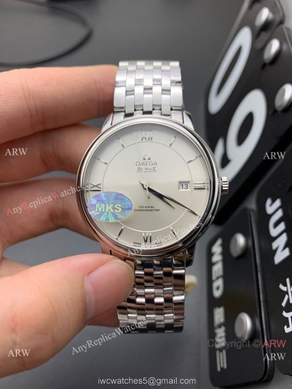 MKS Factory Omega Classic De Ville 9015 Watch Silver Dial Stainless Steel 5