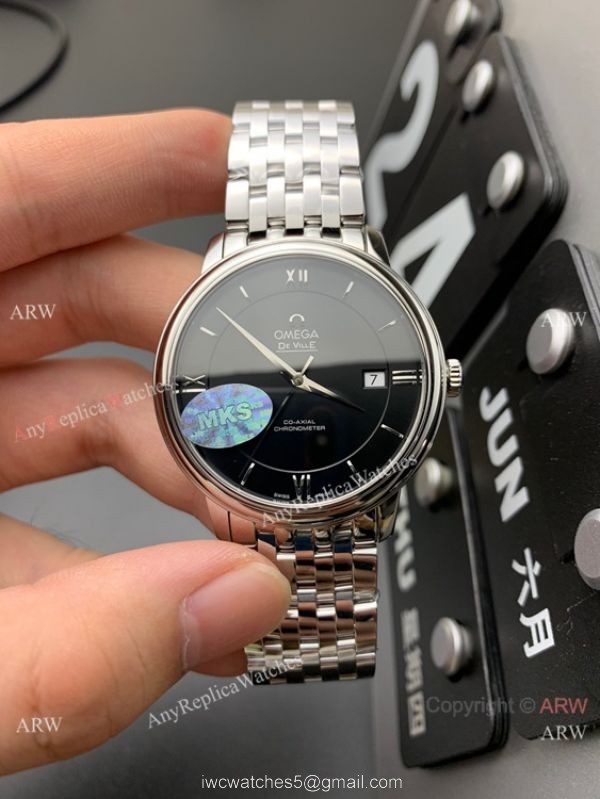 MKS Factory Omega Classic De Ville Prestige 9015 Watch Stainless Steel Black Dial 5