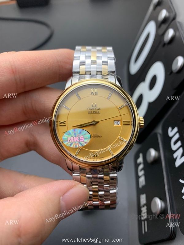MKS Factory Omega Classic De Ville Swiss 9015 Watch Two Tone 5