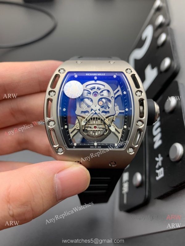 ZF Factory Richard Mille RM 052 Skull Tourbillon Watch Titanium 5