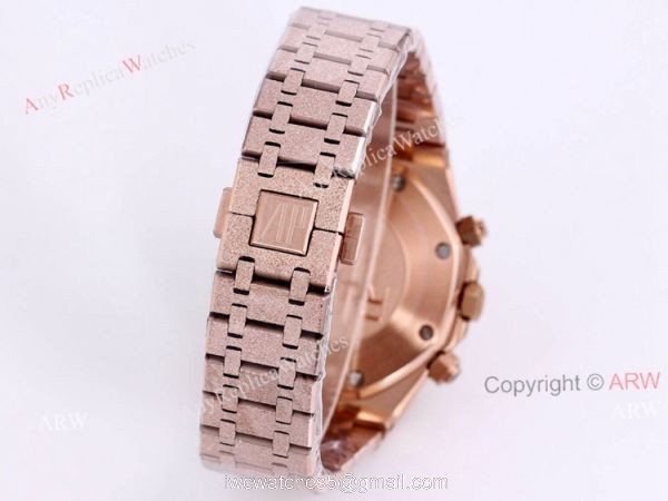 New Audemars Piguet Royal Oak Quartz Copy Watch Best AP Frosted Gold Watch 41mm 5