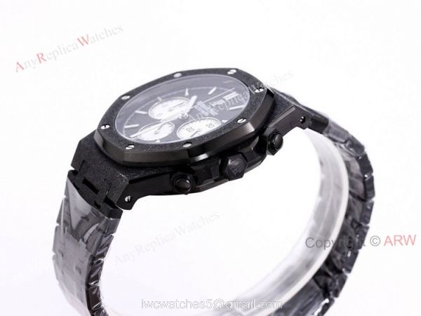 New Frosted Gold AP Watch Royal Oak All Black Chronograph Dial For Men Size 41mm High End Replica 5
