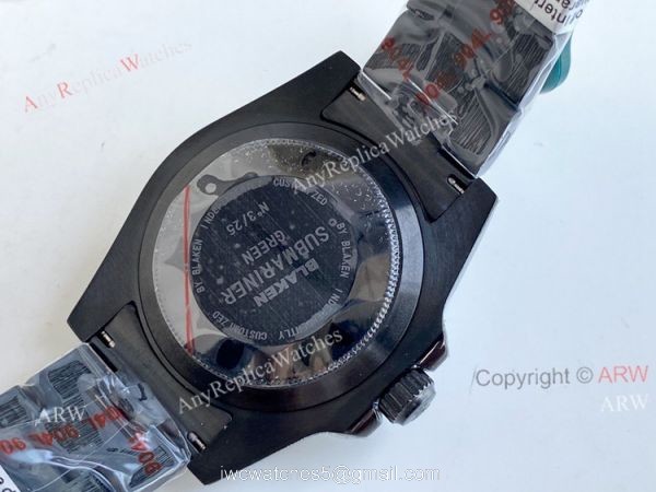 Blaken Rolex Rainbow Submariner All Black Yellow Markers Watch 40mm Replica Asia 2836 Movement 5