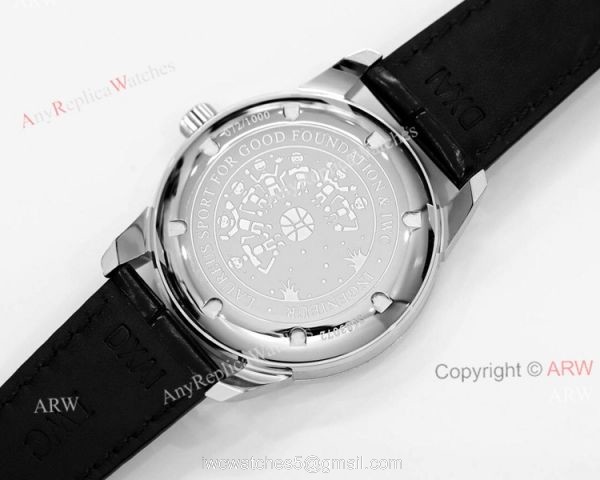 New IWC Ingenieur IW323310 Laureus Automatic Blue Face Black Leather Strap Watch Replica 5