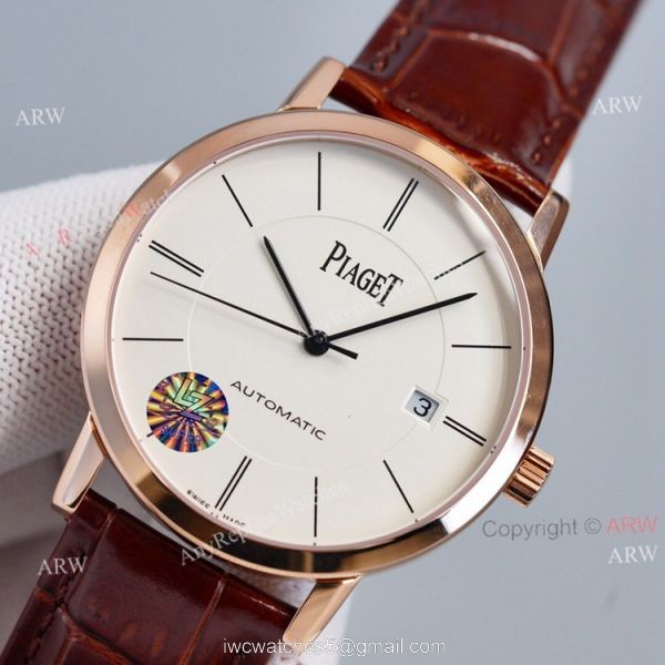 Swiss Grade Piaget Altiplano Black Face Brown Leather Strap Asia Swiss ETA2824 Clone Watch 5