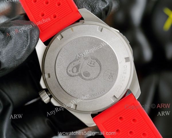 New Tag Heuer Aquaracer 43mm Automatic Replica Watch Special Edition Orange Rubber Band 5