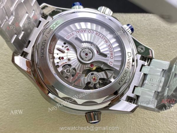 OMF Omega Seamaster With Grey Dial Ss Bracelet Blue Ceramic Bezel High End Replica 44mm 5