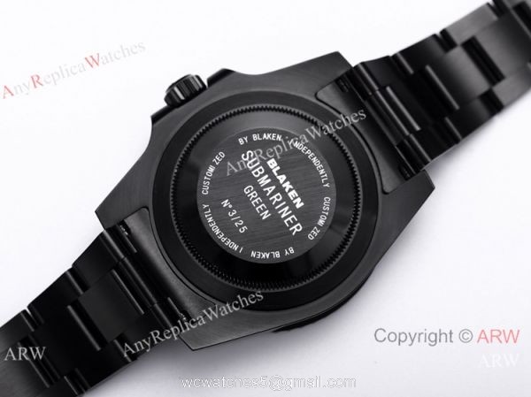 V9 Factory 1:1 Rolex Blaken Hulk Submariner Watch Cal.2824 Green Dial PVD Black Case 5