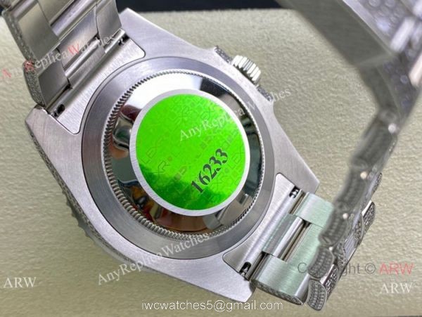 Swiss Replica Rolex Submariner 2836 Iced Out Watch Stainless Steel Black Diamond Bezel 5