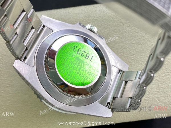 Swiss Copy Rolex Iced Out Submariner 2836 Watch 904L Stainless Steel Blue Face 5