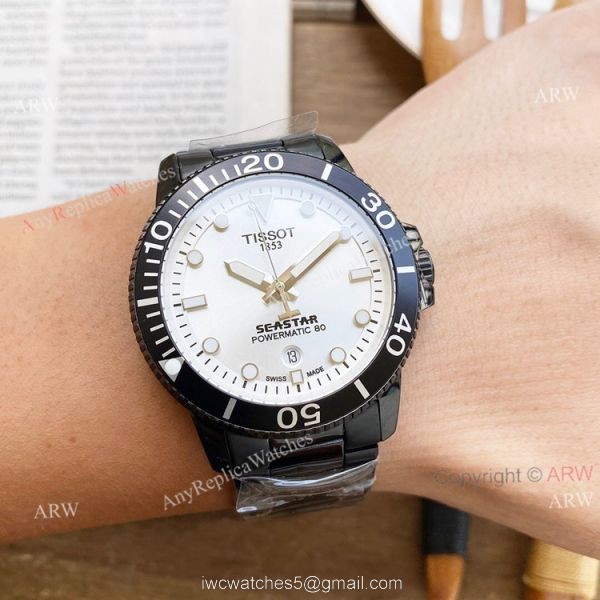 Buy High Quality Replica Tissot Seastar All Black Watch 45mm For Men 5