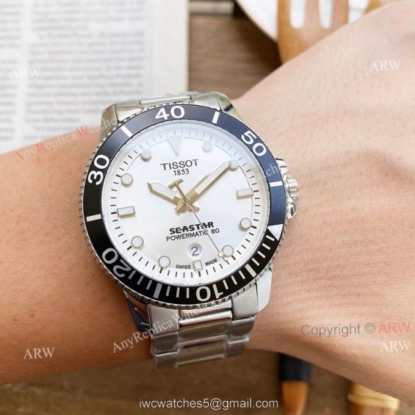 New Tissot Seastar 1853 Blue Face SS Replica Watch For Men 45mm 5