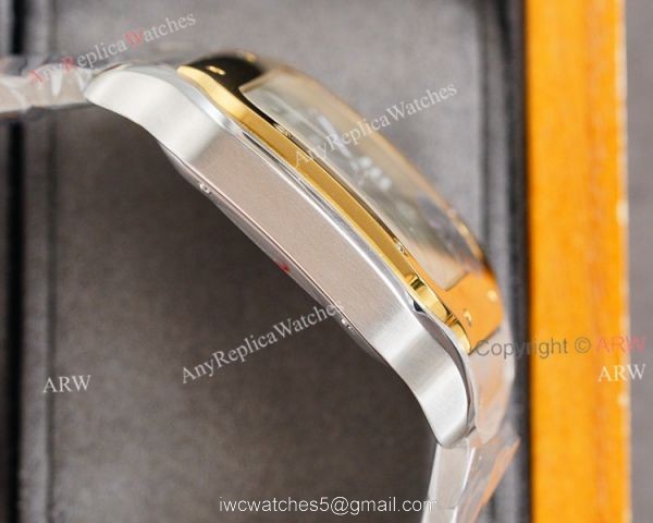 New Green Dial Cartier Santos Dumont XL Two Tone Replica Watch For Men 5