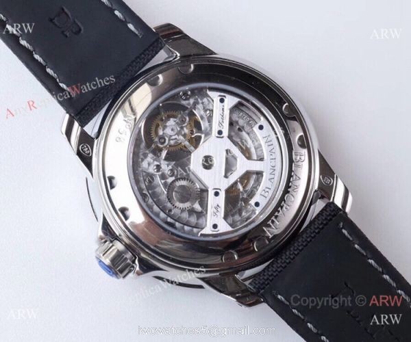 JB Factory 1:1 Blancpain Tourbillon Fifty Fathoms Silver Black Watch 5