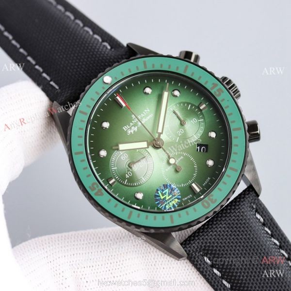 2021 New Swiss Blancpain Fifty Fathoms Flyback Chronograph 7750 Watch Black Case 5