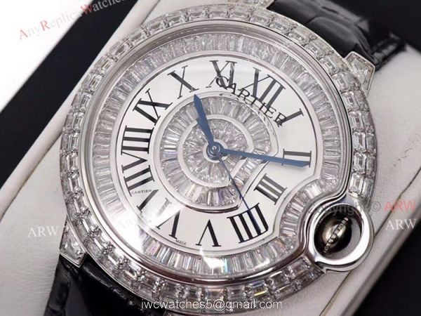 Diamond Cartier Ballon Bleu Watch 42mm High Quality Replica 5