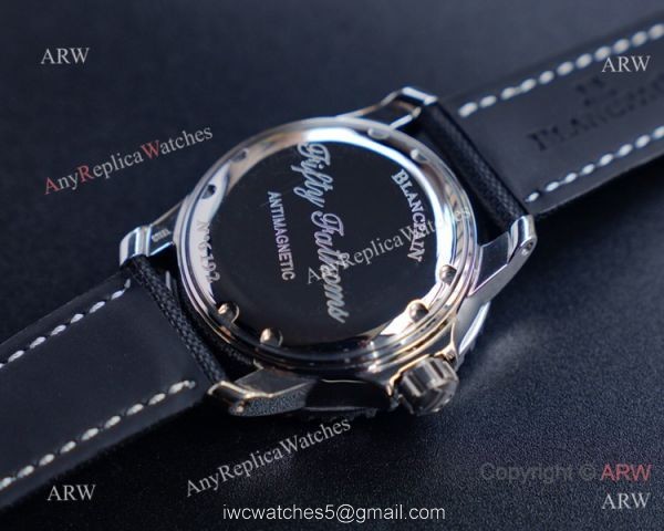 JH Blancpain Fifty Fathoms Swiss Watch Black Dial Black Bezel 5