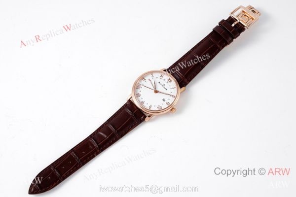 New Swiss Grade Blancpain Villeret Gmt Date 6662-1127-55 Rose Gold Watch 40mm 5