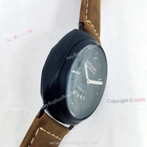 Panerai Radiomir PAM00384 8 Days Black Face Replica Watch 45mm 5