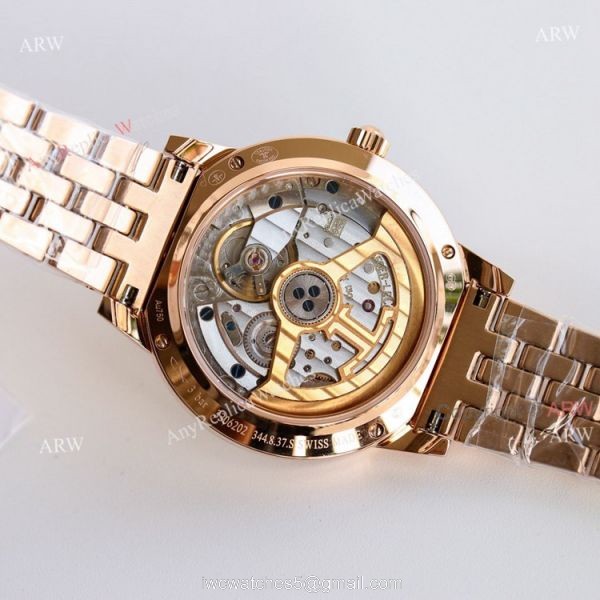 Jaeger-Lecoultre Rendez-Vous Night Day White Face with Black Arabic Markers Rose Gold Watch Replica 5