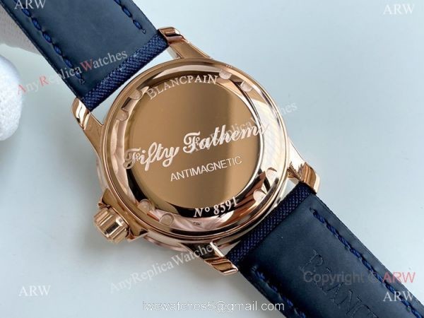 Best Copy Blancpain Fifty Fathoms Rose Gold Watch Citizen 8215 Movement 5