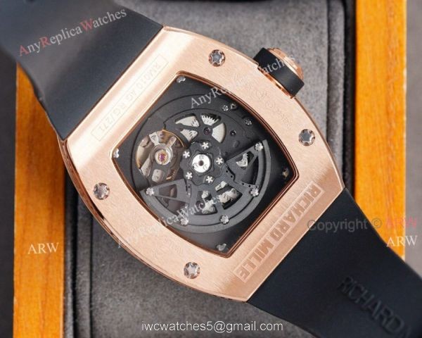 (RM Factory) High Quality Replica Richard Mille RM010 Rose Gold Diamond Watch 5