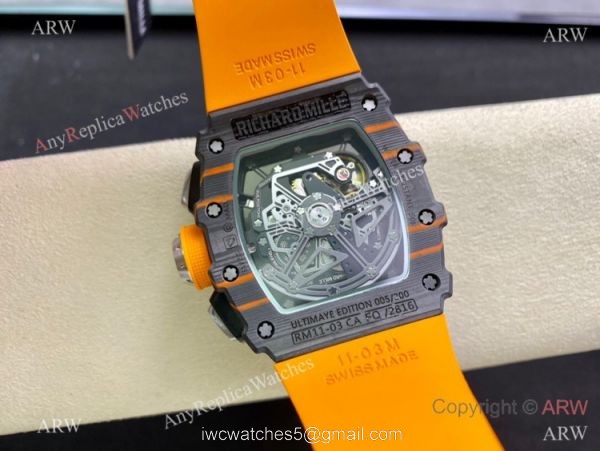 Super Clone Richard Mille rm11-03 McLaren Swiss 7750 Chronograph Watch NTPT Carbon 5