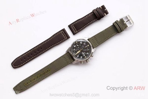 ZF Factory IWC Pilots Watch 7750 Chronograph Spitfire Stainless Steel 5