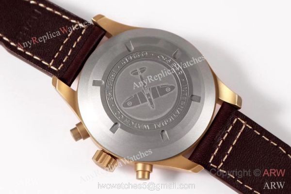 ZF Factory V2 IWC Pilots Chronograph IWC3777 Bronze Case Military Green Dial 5