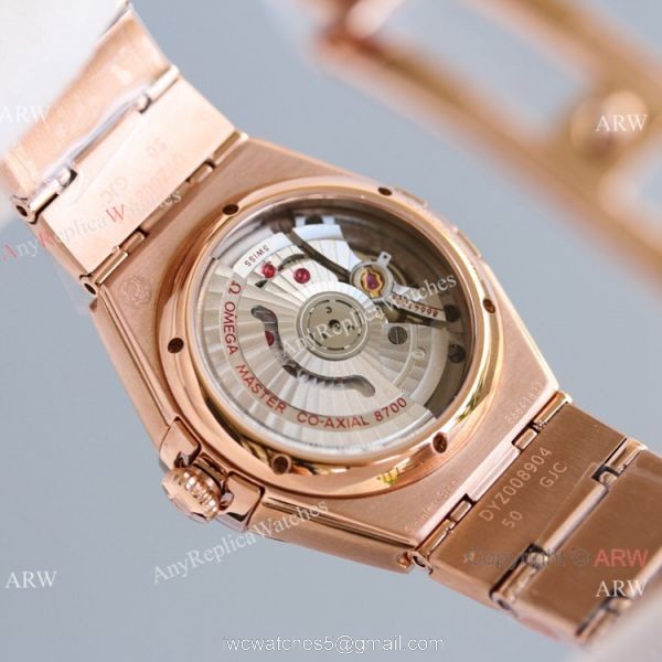 Swiss Copy Omega Constellation 8700 Automatic Watch 29mm Rose Gold New Face 5