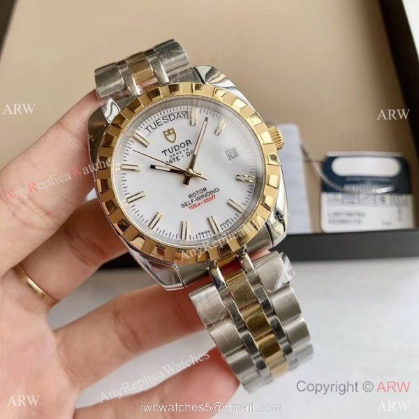 Copy TUDOR Glamour Date+Day Watch m56000 White Dial Watches 5
