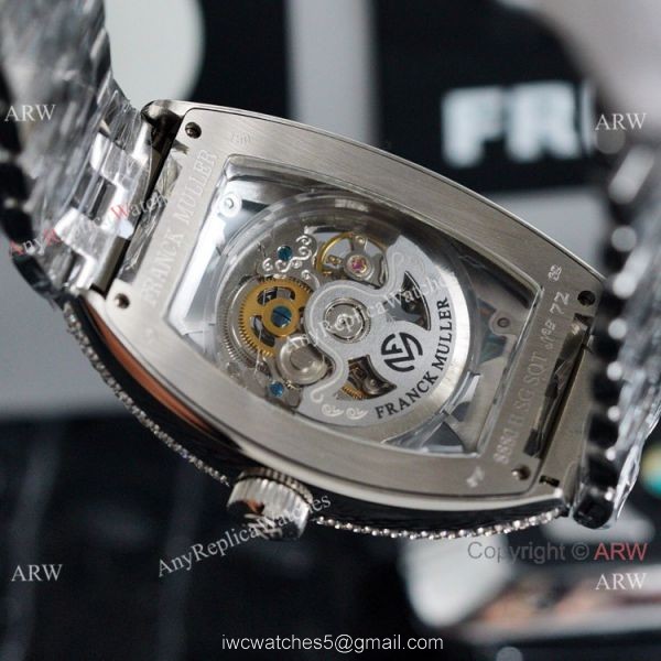 Copy Franck Muller Cintree Curvex Stainless Steel Skeleton Dial Watch 43mm 5