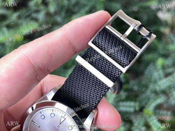 New! Swiss Grade Tudor Black Bay Cal.2824 Watch Black Nylon Strap Silver Dial 5