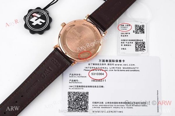 ZF Factory IWC Portofino Swiss 9019 Gray Dial Rose Gold Watches 5