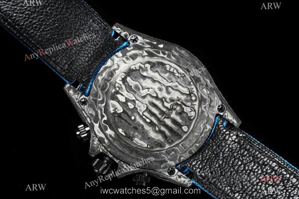 NEW! TW Factory 1-1 Rolex DIW NTPT Carbon Daytona Watch 7750 Chronograph Blue Fabric Leather Band 5