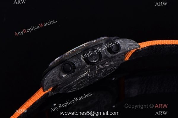 NEW! TW Super Clone Rolex DIW Daytona 7750 Watch 40mm Carbon Orange Fabric Leather Strap 5