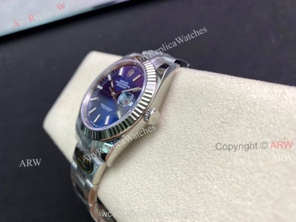 Replica Clean Factory Rolex Datejust Blue Dial 41mm Fluted Bezel Oyster Watch 5