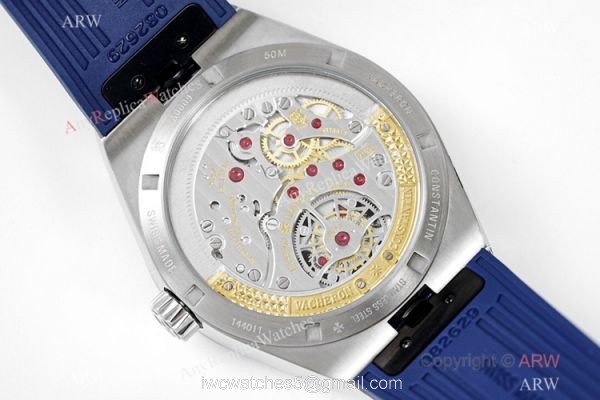 1-1 Super Clone Vacheron Constantin Overseas Tourbillon V2 6000v Blue Rubber Strap Watch 5