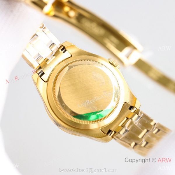 Swiss Replica Rolex Datejust Pearlmaster 81319 Watch Black Mother-Of-Pearl Yellow Gold 34mm 5