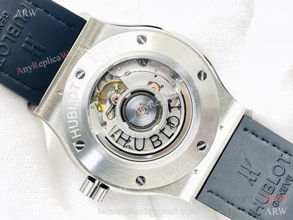 HB Factory V3 version Hublot Classic Fusion Swiss Hub1213 Watch Iced Out Silver Case Blue Dial 5