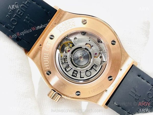 HB V3 version Hublot Classic Fusion Iced Out Watch Rose Gold Gray Dial Super Clone HUB1213 Movement 5