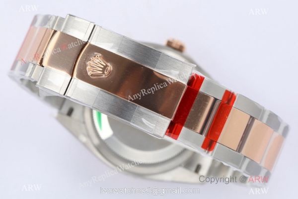 (EW) EW Factory Swiss 3235 Rolex Datejust 36 Gray Palm 2021 Watch 2-Tone Rose Gold Case 5