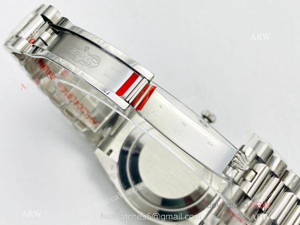 EW Factory V2 Rolex Day-Date 40mm 3255 Bright blue Dial Replica Watch with NFC card 5