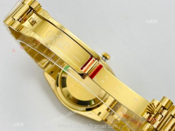 EW Factory V2 Rolex Day Date 40 Diamond Bezel Green Gradient Watch with nfc card 5