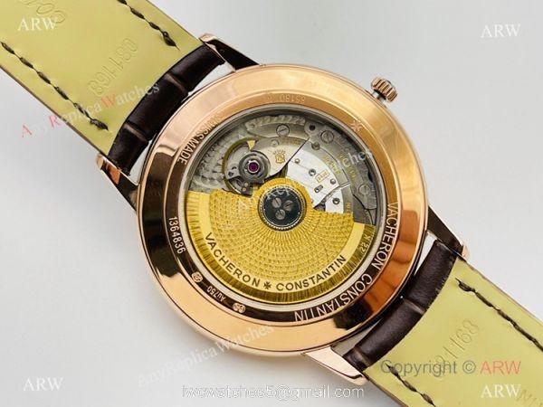 2021 New! MK Factory V4 Vacheron Constantin Patrimony Men Watch Rose Gold White Dial 5