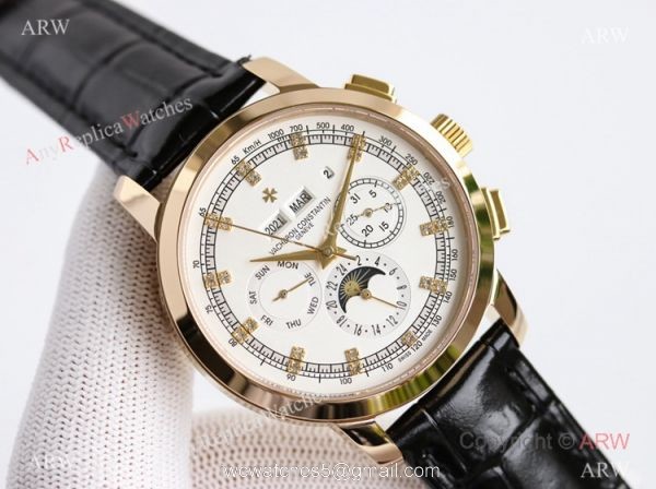 New! TW Factory Vacheron Constantin Traditionnelle Perpetual Calendar Watch White Mop Dial 5