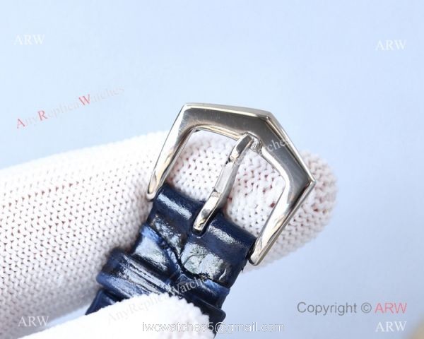 Swiss 9015 Patek Philippe Calatrava Replica Watch Blue Leather Strap 5