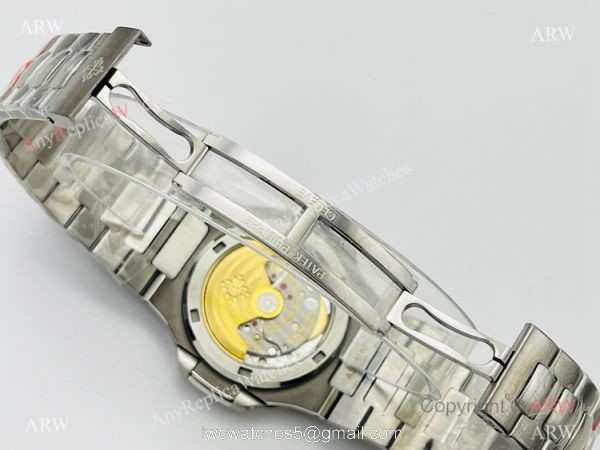 PFF Factory V4 Patek Philippe Nautilus Replica Watch Swiss 9015 Stainless Steel White Dial 5